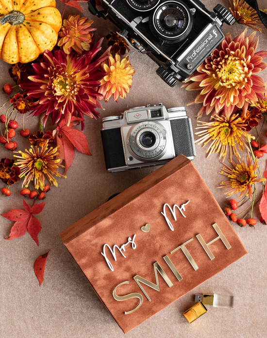 Albumy ślubne Pudełka na zdjęcia  pudełko na zdjęcia welurowe pudełko na zdjęcia ślubne, pamiątka ślubu, pudełko od fotografa dla pary młodej, pamiątkowe 08/velbo/asPUD