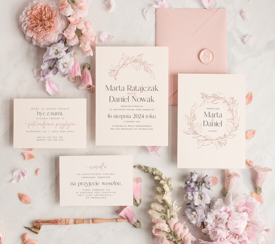 Zaproszenia ślubne Proste i Nowoczesne  zaproszenia ślubne boho, minimalistyczne zaproszenia na ślub, eleganckie zaproszenia slubne proste w 46/Now/z
