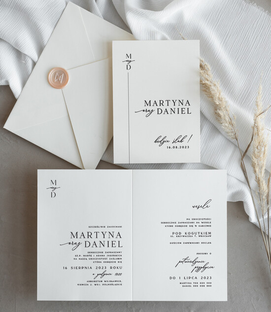 Zaproszenia ślubne Proste i Nowoczesne  nowoczesne wzory zaproszeń ślubnych, minimalistyczne zaproszenia na ślub i wesele, delikatne zaprosz 06/NowSK/z