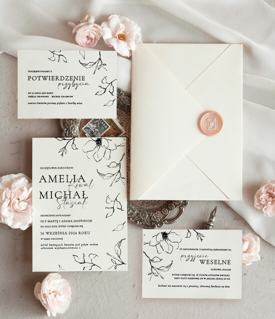 Zaproszenia ślubne Proste i Nowoczesne  nowoczesne zaproszenia ślubne, minimalistyczne zaproszenia na ślub, delikatne zaproszenia slubne pro 42/Now/z