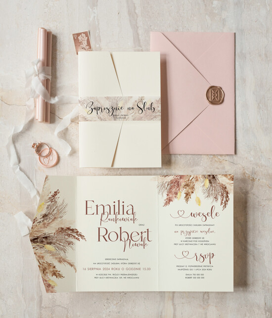 Zaproszenia ślubne Proste i Nowoczesne  klasyczne proste zaproszenia ślubne, minimalistyczne zaproszenia na ślub i wesele, delikatne zaprosz 01/NowSKL2/z