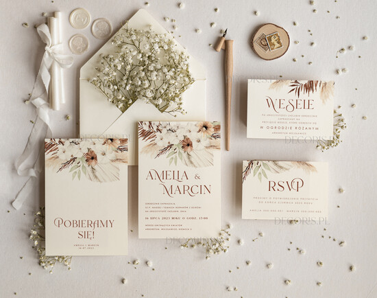 Zaproszenia ślubne Proste i Nowoczesne  proste zaproszenia ślubne, minimalistyczne zaproszenia na ślub i wesele, delikatne zaproszenia slubn 78/Now/z24