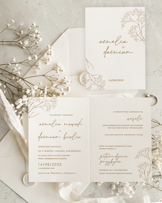 Zaproszenia ślubne Proste i Nowoczesne  nowoczesne zaproszenia ślubne, minimalistyczne zaproszenia na ślub i wesele, delikatne zaproszenia s 05/NowSK/z