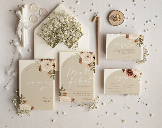 Zaproszenia ślubne Proste i Nowoczesne  eleganckie złote zaproszenia ślubne, minimalistyczne zaproszenia na ślub w złocie, delikatne zaprosz 18/NowKol/z24