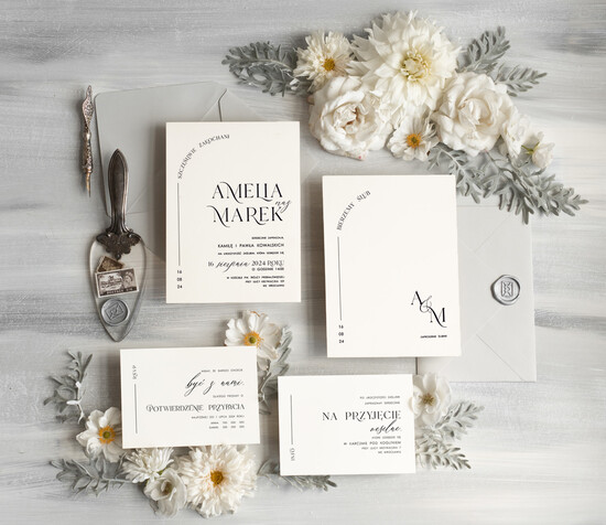 Zaproszenia ślubne Proste i Nowoczesne  eleganckie zaproszenia slubne, proste zaproszenia na ślub, delikatne zaproszenia slubne, nowoczesne  17/Now/z24