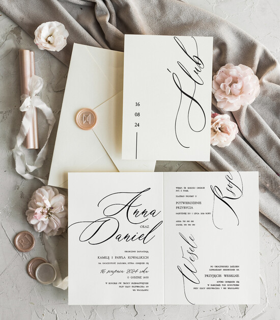 Zaproszenia ślubne Proste i Nowoczesne  eleganckie zaproszenia ślubne, nowoczesne zaproszenia slubne, delikatne zaproszenia na slub, proste  09/NowSK/z