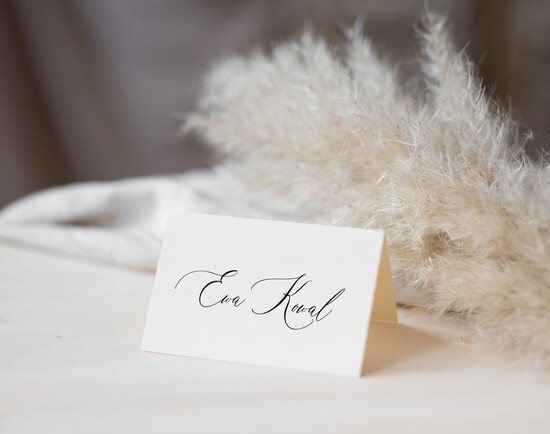 Winietki Nowoczesne prosta forma  proste i eleganckie winietki na stół weselny, wizytówki ślubne, nowoczesne wizytówki na stoły weseln 13/Now/w