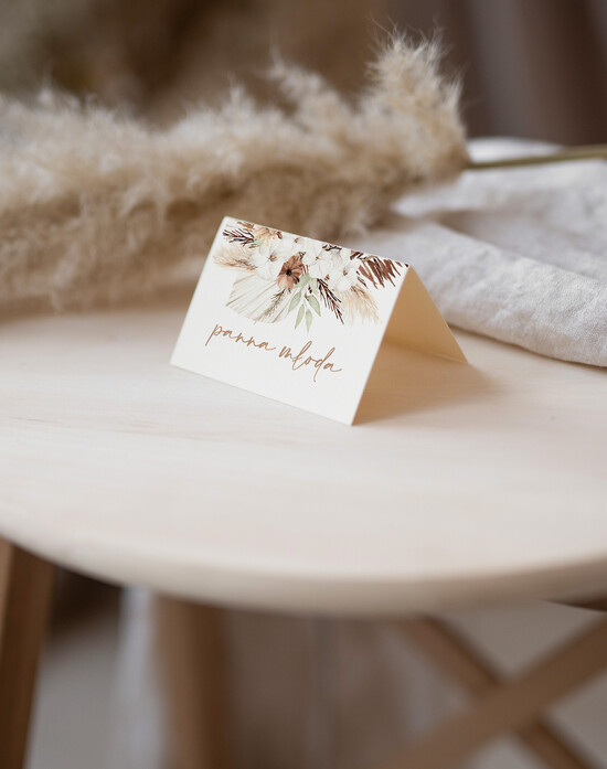 Winietki Nowoczesne prosta forma  wizytówki na stół weselny, eleganckie winietki na stół weselny, wizytówki ślubne, nowoczesne wizytów 02/NowK/w