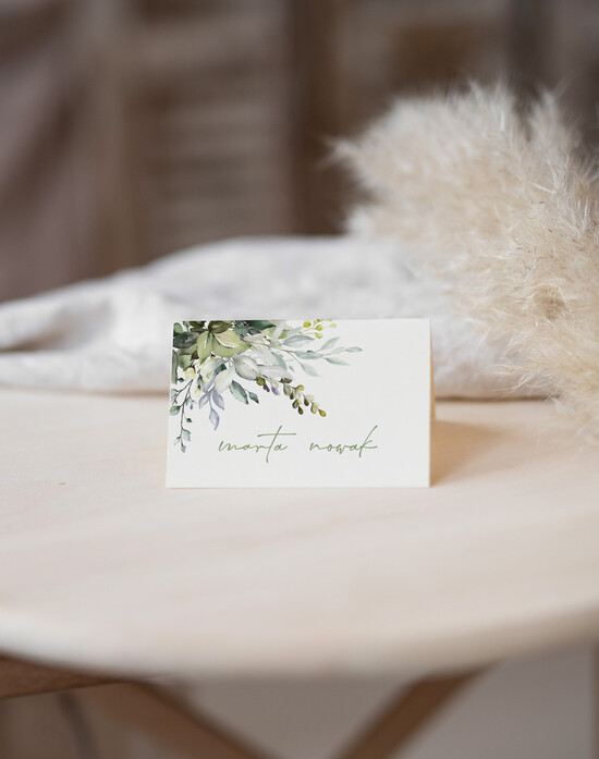 Winietki Nowoczesne prosta forma  nowoczesne winietki ślubne, proste wizytówki na stoły weselne, delikatne winietki ślubne, proste win 27/Now/w