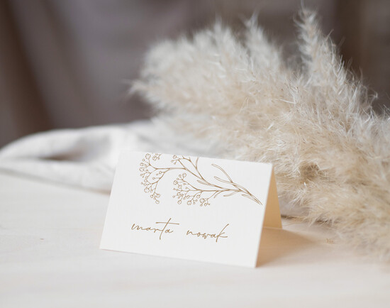 Winietki Nowoczesne prosta forma  delikatne wizytówki na stół weselny, proste wizytówki na stoły weselne, winietki ślubne, proste wini 02/Now/w