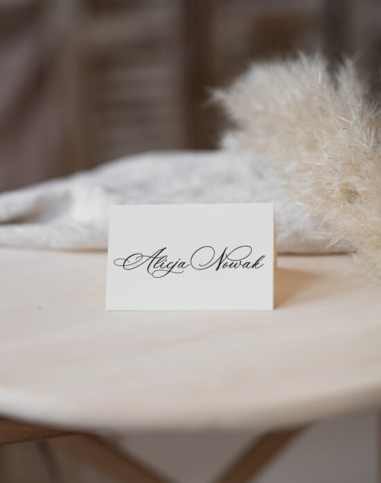 Winietki Nowoczesne prosta forma  winietki ślubne minimalistyczne, eleganckie winietki na stół weselny, winietka ślubna prosta i elega 01/kopZŁkalSs/w25