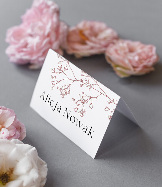 Winietki Nowoczesne prosta forma  ręcznie robione winietki ślubne wizytówki dla gości weselnych, delikatne winietki na stoły weselne,  12/skl3s/w25