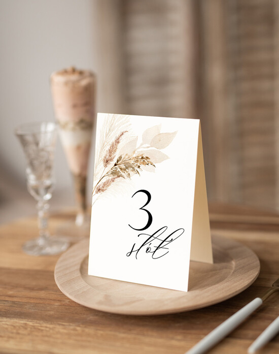 Numery na stół Nowoczesne prosta forma  Eleganckie numerki na stół weselny, numeracja stołów weselnych, proste i delikatne numerki na stoły  20/Now/nrS