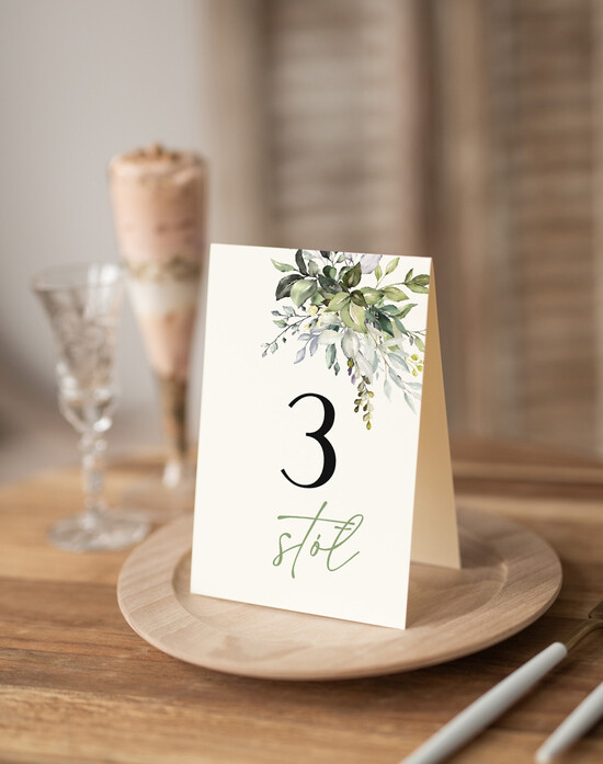 Numery na stół Nowoczesne prosta forma  Eleganckie numerki na stół weselny, numeracja stołów weselnych, proste i delikatne numerki na stoły  27/Now/nrS