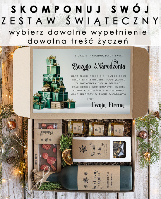 Prezenty oferta dla Firm skomponuj własny zestaw prezentowy zestaw świąteczny od firm z wybranymi produktami, prezenty biznesowe z logo firmy, eleganckie zestaw 02/WzPx/swieta
