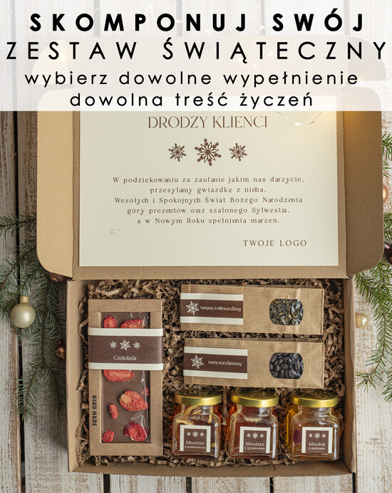 Prezenty oferta dla Firm skomponuj własny zestaw prezentowy zestaw świąteczny od firm z wybranymi produktami, prezenty biznesowe z logo firmy, eleganckie zestaw 01/WzP/swieta