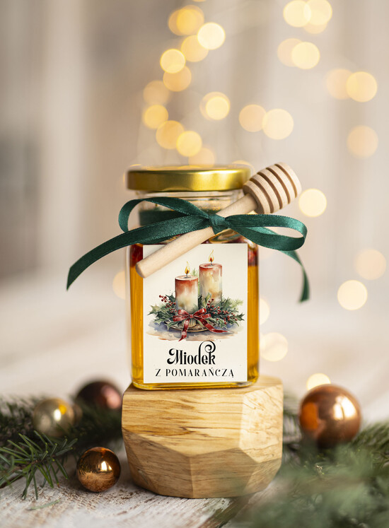 drobne prezenty dla firm MIODY KONFITURY SOKI Drobne prezenty dla firm miód z maliną i miodownikiem , drobne upominki na święta dla pracowników 07/MKJ/UMIdM