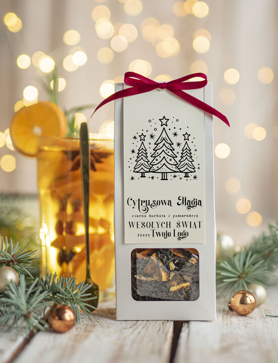 drobne prezenty dla firm HERBATA KAWA herbata swiateczna prezent, Upominki firmowe na Boże Narodzenie  herbata z pomarańczą, Herbata świąt 06/MKJ/UDHERBP