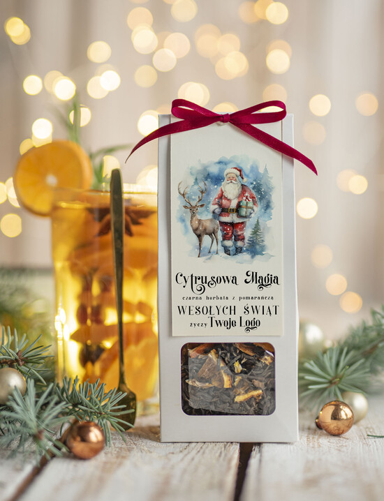 drobne prezenty dla firm HERBATA KAWA herbata swiateczna prezent, Upominki firmowe na Boże Narodzenie  herbata z pomarańczą, Herbata świąt 11/MKJ/UDHERBP