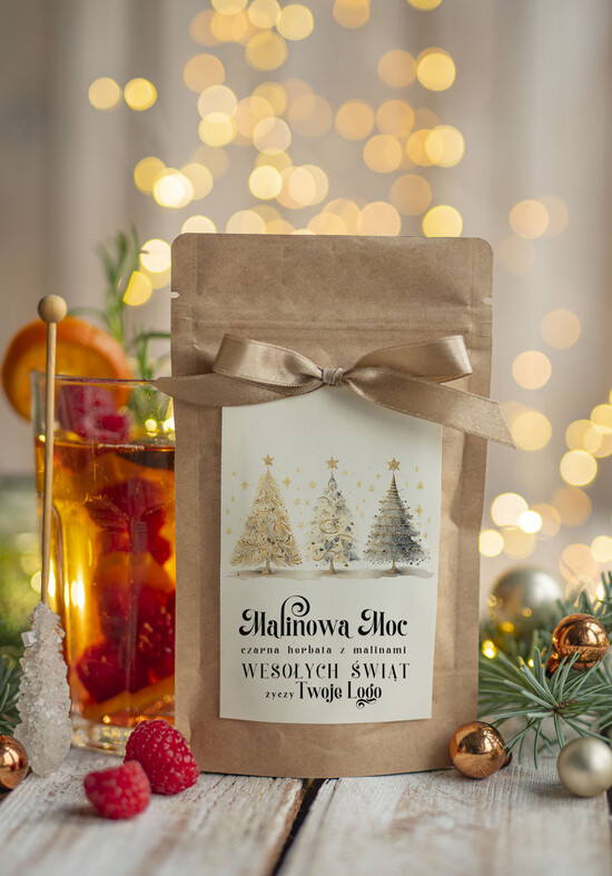 drobne prezenty dla firm HERBATA KAWA herbata swiateczna prezent, Upominki firmowe na Boże Narodzenie czarna herbata malinowa, Herbata świ 02/MKJ/UsHERBML