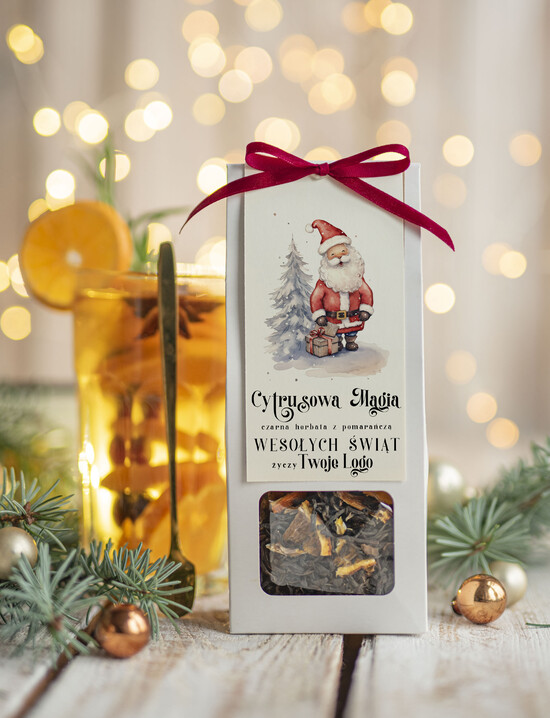 drobne prezenty dla firm HERBATA KAWA herbata swiateczna prezent, Upominki firmowe na Boże Narodzenie  herbata z pomarańczą, Herbata świąt 01/MKJ/UDHERBP