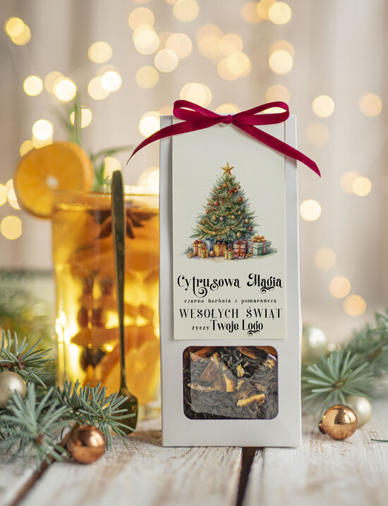 drobne prezenty dla firm HERBATA KAWA herbata swiateczna prezent, Upominki firmowe na Boże Narodzenie  herbata z pomarańczą, Herbata świąt 03/MKJ/UDHERBP