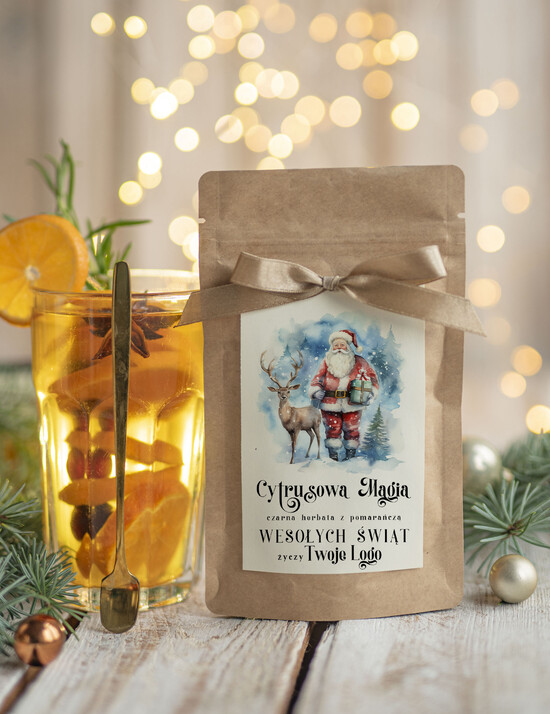 drobne prezenty dla firm HERBATA KAWA herbata swiateczna prezent, Upominki firmowe na Boże Narodzenie herbata z pomarańczą, Herbata świąte 11/MKJ/UsHERBP