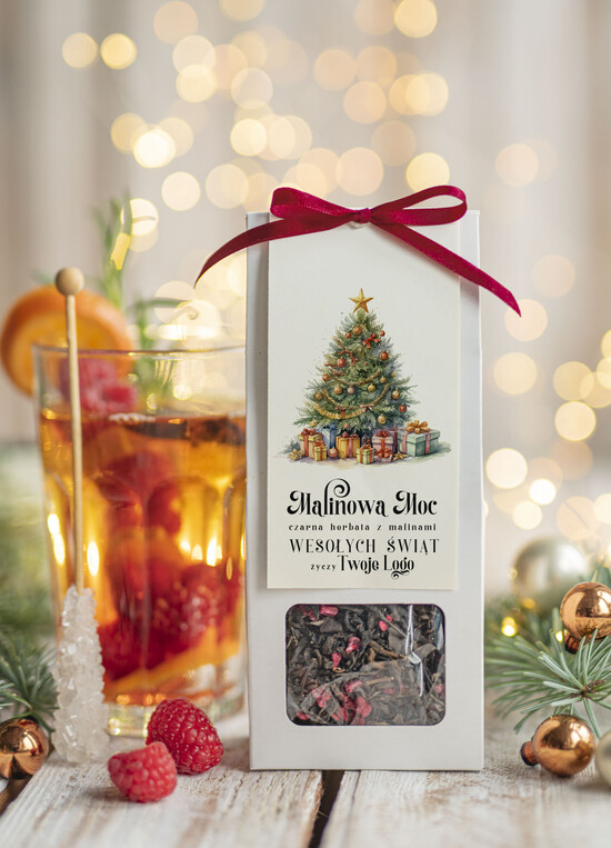 drobne prezenty dla firm HERBATA KAWA herbata swiateczna prezent, Upominki firmowe na Boże Narodzenie czarna herbata malinowa, Herbata świ 03/MKJ/UDHERBML