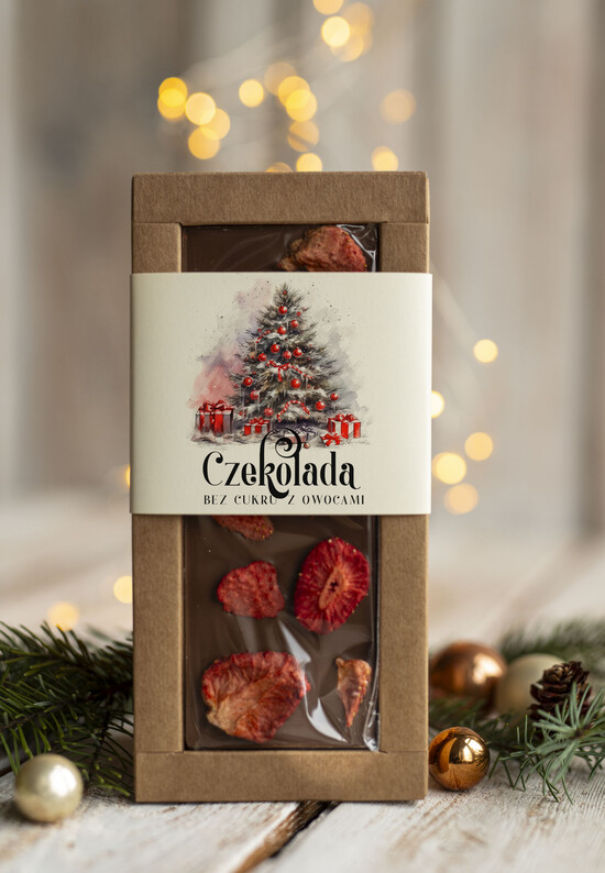 drobne prezenty dla firm CZEKOLADA/ pralinki/ bomboniery Drobne prezenty dla firm ręcznie robiona czekolada, Czekolada świąteczna bez cukru z logo, drobne up 05/MKJ/UCZEKO
