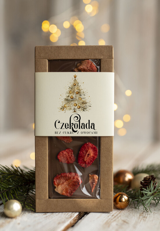 drobne prezenty dla firm CZEKOLADA/ pralinki/ bomboniery Drobne prezenty dla firm ręcznie robiona czekolada, Czekolada świąteczna bez cukru z logo, drobne up 04/MKJ/UCZEKO
