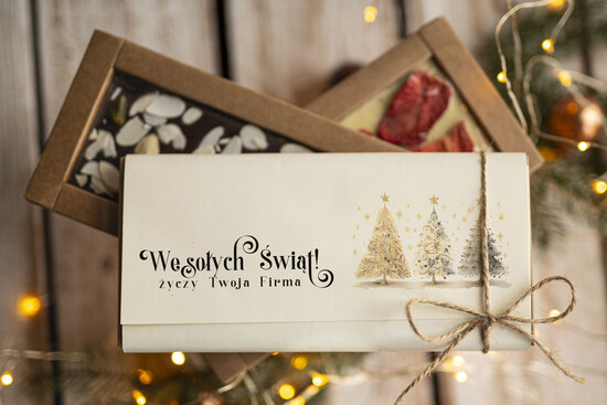 drobne prezenty dla firm CZEKOLADA/ pralinki/ bomboniery Drobne prezenty dla firm ręcznie robiona czekolada, Czekolada świąteczna bez cukru z logo, drobne up 02/MKJ/UCZEKOow