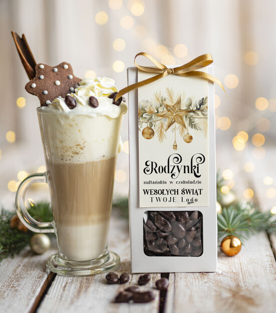 drobne prezenty dla firm CHRUPKIE DODATKI rodzynki w czekoladzie drobne prezenty biznesowe dla firm, drobne słodycze upominki na święta dla pr 12/MKJ/URodznD