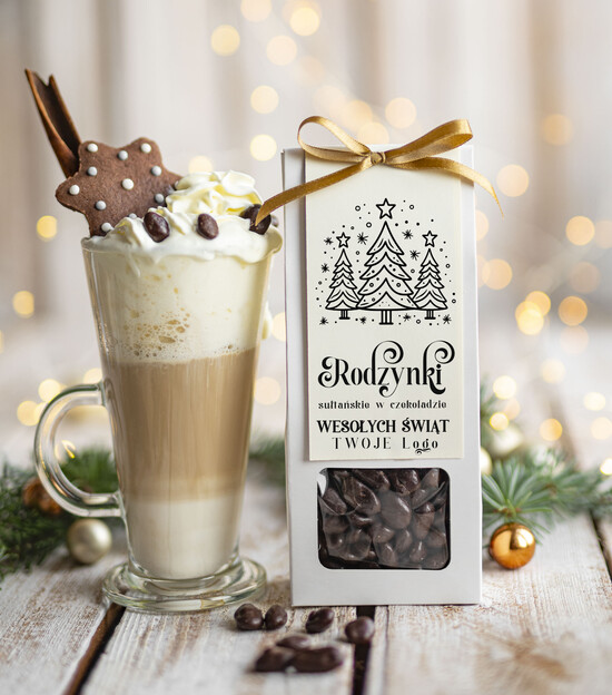 drobne prezenty dla firm CHRUPKIE DODATKI rodzynki w czekoladzie drobne prezenty biznesowe dla firm, drobne słodycze upominki na święta dla pr 06/MKJ/URodznD