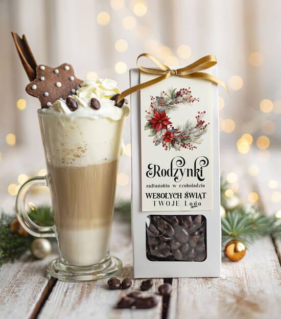 drobne prezenty dla firm CHRUPKIE DODATKI rodzynki w czekoladzie drobne prezenty biznesowe dla firm, drobne słodycze upominki na święta dla pr 09/MKJ/URodznD