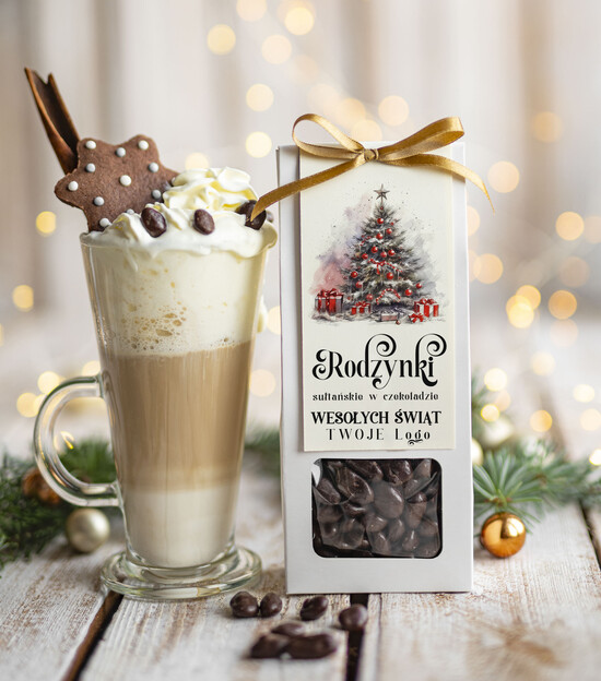 drobne prezenty dla firm CHRUPKIE DODATKI rodzynki w czekoladzie drobne prezenty biznesowe dla firm, drobne słodycze upominki na święta dla pr 05/MKJ/URodznD