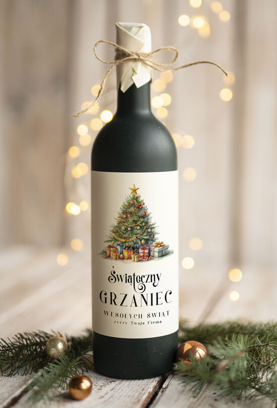 drobne prezenty dla firm GRZANIEC Grzaniec ze świąteczną etykietą, świąteczne prezenty dla klientów, upominki prezenty biznesowe dla f 03/MKJ/UGRZ