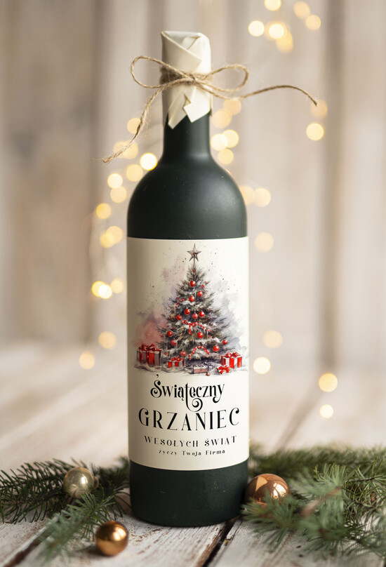 drobne prezenty dla firm GRZANIEC Grzaniec ze świąteczną etykietą, świąteczne prezenty dla klientów, upominki prezenty biznesowe dla f 05/MKJ/UGRZ