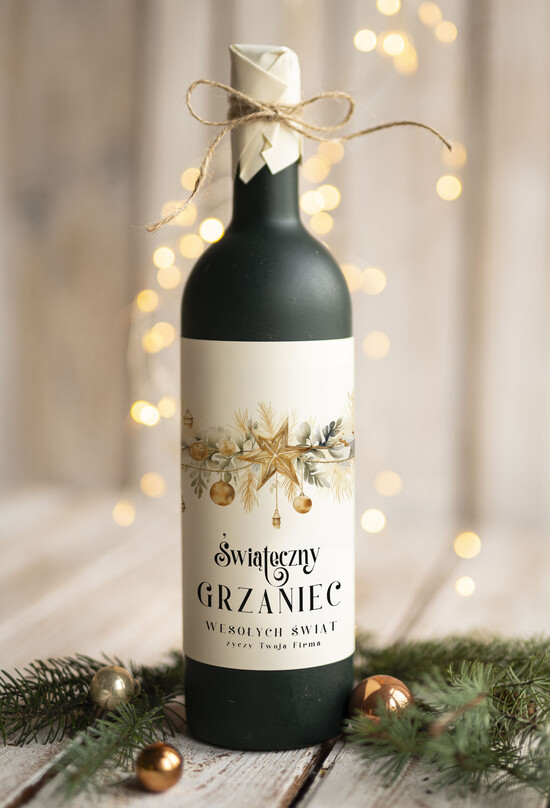 drobne prezenty dla firm GRZANIEC Grzaniec ze świąteczną etykietą, świąteczne prezenty dla klientów, upominki prezenty biznesowe dla f 12/MKJ/UGRZ