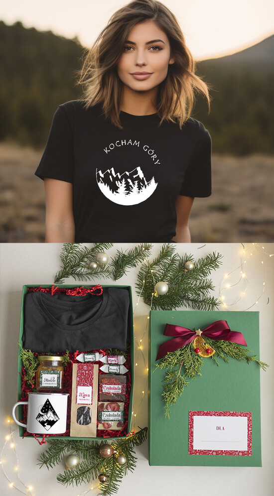 prezenty dla niej Zestawy z Koszulką  Prezent dla Miłośniczki Gór Koszulka Tshirt Kocham Góry, pomysl na prezent dla niej pod choinkę zest 04/GoryKT/ZswONA