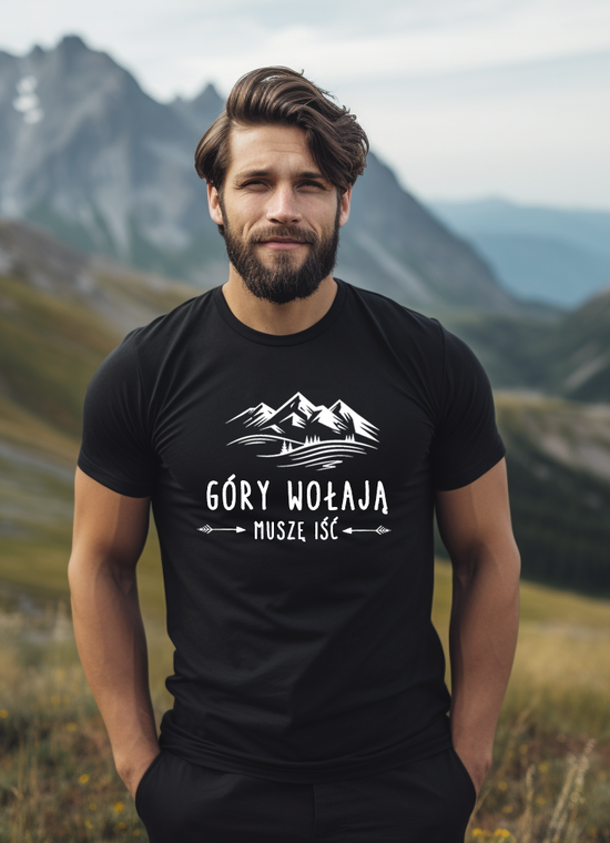 śmieszne koszulki  góry, las góry wołają koszulka na prezent dla chłopaka milosnika gór, Tshirt koszulka na prezent dla taty góro 01/t-shGóry/KoszON