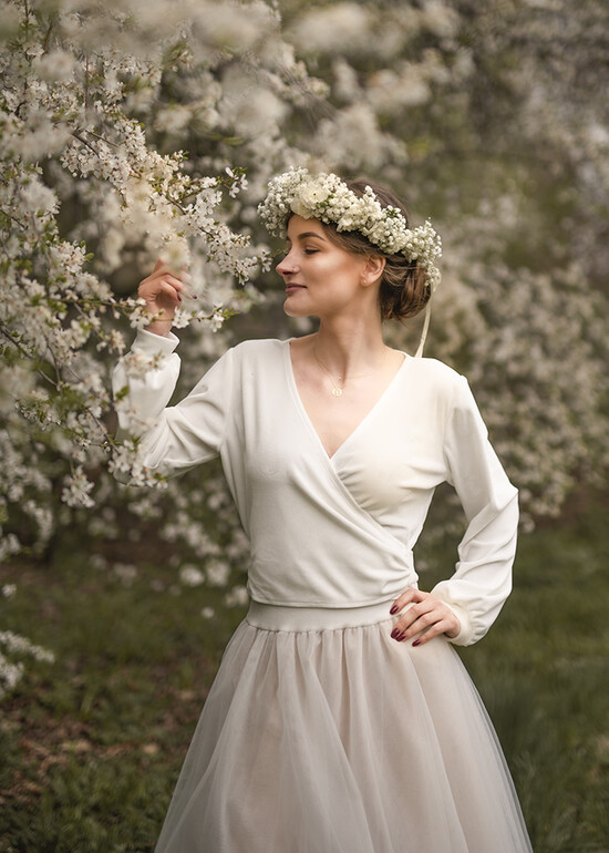 Panna Młoda Bolerka bolerka, narzutki, sweterki Welurowe Miekkie Bolerko Ślubne, Narzutka Ślubna welurowa miękka  02/BVel/Bol