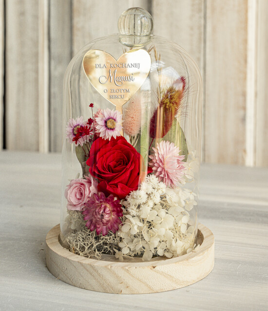 Prezenty dla Mamy kwiaty flowerboxy prezent na dzień Mamy, prezent dla mamy flowerbox z suszonych kwiatów, suszone kwiaty w szkle, pomys 09/FBmini/Mama