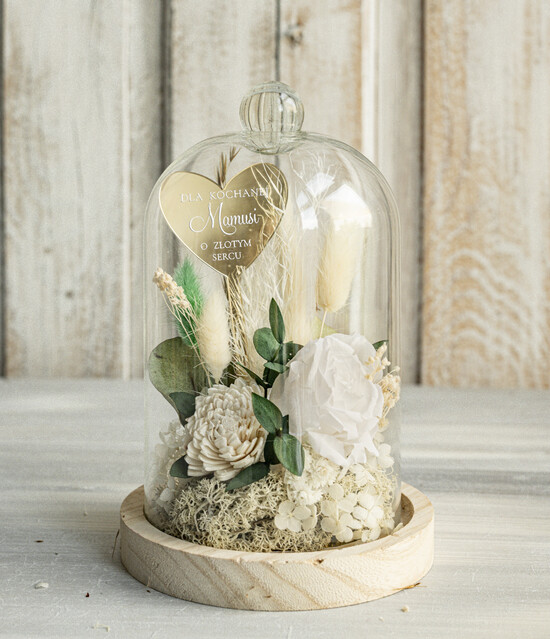 Prezenty dla Mamy kwiaty flowerboxy prezent na dzień Mamy, prezent dla mamy flowerbox z suszonych kwiatów, suszone kwiaty w szkle, pomys 13/FBmini/Mama