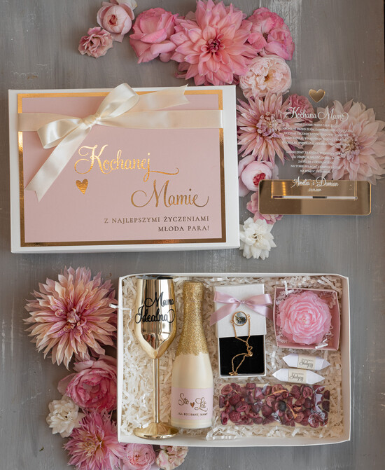 Prezenty, Podziękowania dla Mamy  zestawy do szampana Co kupić Mamie w prezencie na podziękowanie na weselu, fajne pomysły na prezent dla Mamy, podziękowa 07/boxNsz/Mama