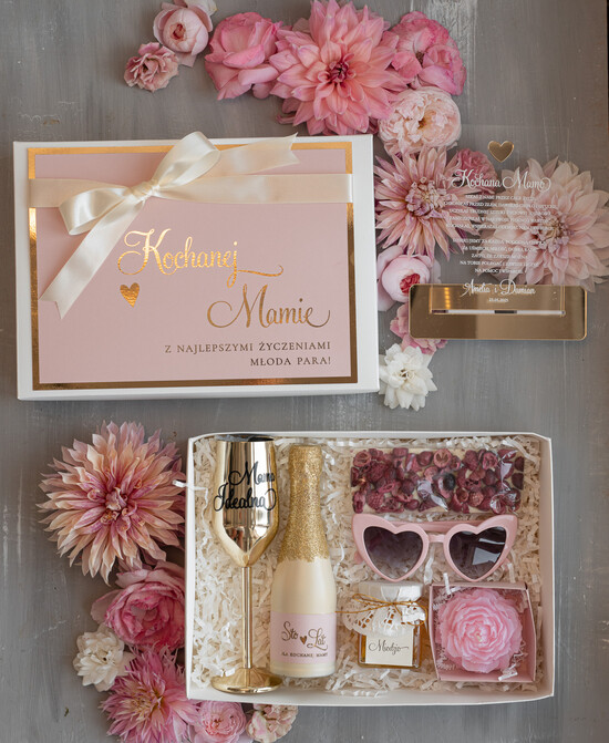 Prezenty, Podziękowania dla Mamy  zestawy do szampana Wyjątkowe podziękowanie dla Mamy złota szampanówka Mama Idealna, Fajne pomysły na podziękowanie dla  08/boxNsz/Mama