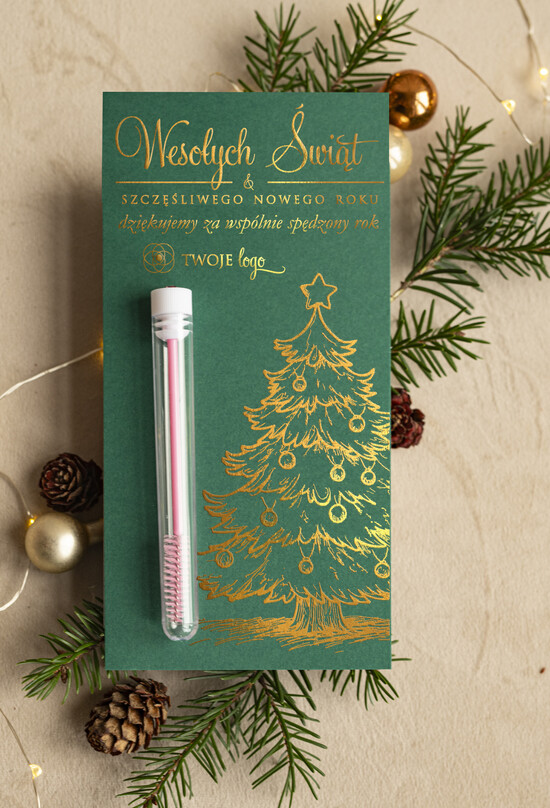 Drobne prezenty kosmetyczne szczoteczka do rzęs Szczoteczka do rzęs podziękowania dla klientki, prezent od stylistki rzęs dla klientek, upominek  bo 01/SzczZŁ/xmasDpBty