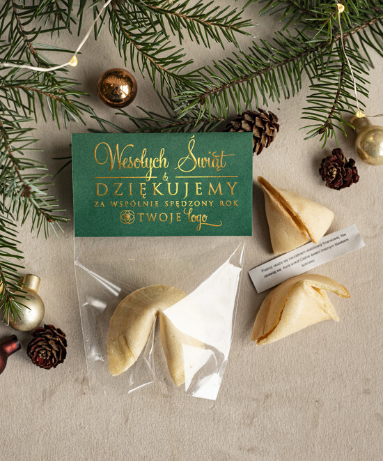 Prezenty Oferta dla Salonów BEAUTY drobne prezenty słodkości miody ciasteczka ciasteczko z wróżbą podziękowania dla klientki salonu kosmetycznego, prezent od fryzjerki dla klient 01/CtkoWZŁ/xmasDp