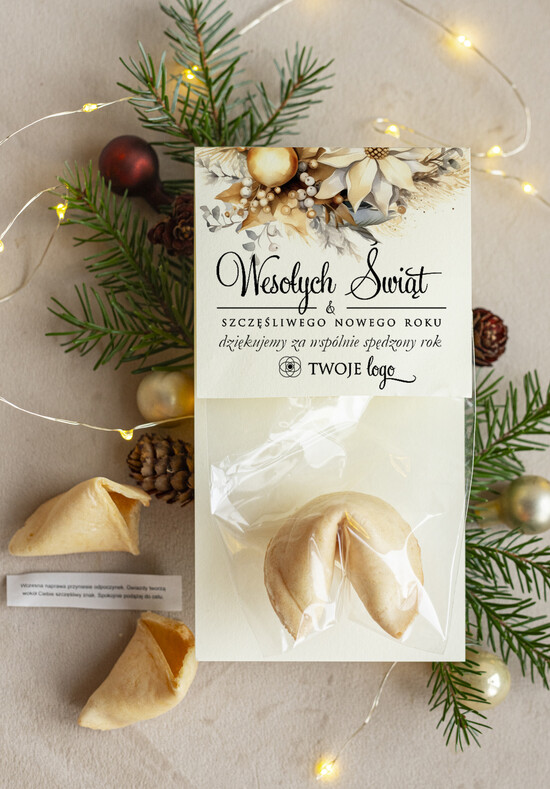 Prezenty Oferta dla Salonów BEAUTY drobne prezenty słodkości miody ciasteczka ciasteczko z wróżbą podziękowania dla klientki salonu kosmetycznego, prezent od fryzjerki dla klient 01/CtkoWD/xmasDp