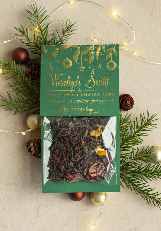 Prezenty Oferta dla Salonów BEAUTY drobne prezenty słodkości miody ciasteczka świąteczna herbata podziękowania dla klientki salonu kosmetycznego, prezent od fryzjerki dla kliente 01/HbtWDZŁ/xmasDp