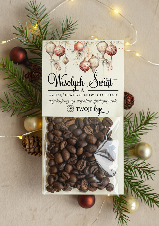 Prezenty Oferta dla Salonów BEAUTY drobne prezenty słodkości miody ciasteczka świąteczna kawa podziękowania dla klientki salonu kosmetycznego, prezent od fryzjerki dla klientek,  01/kawaWD/xmasDp